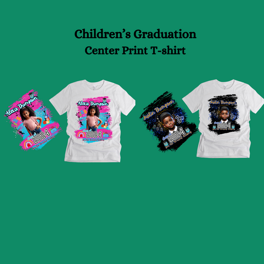 Children's Center Print T-Shirt Editable Digital Design